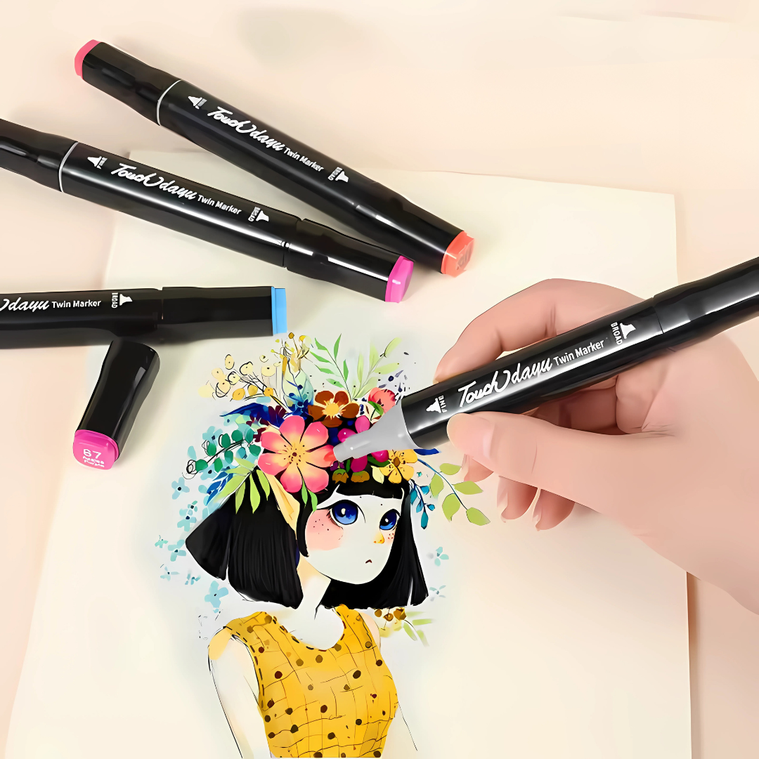 SET DE MARCADORES DOBLE PUNTA – Colores intensos para crear