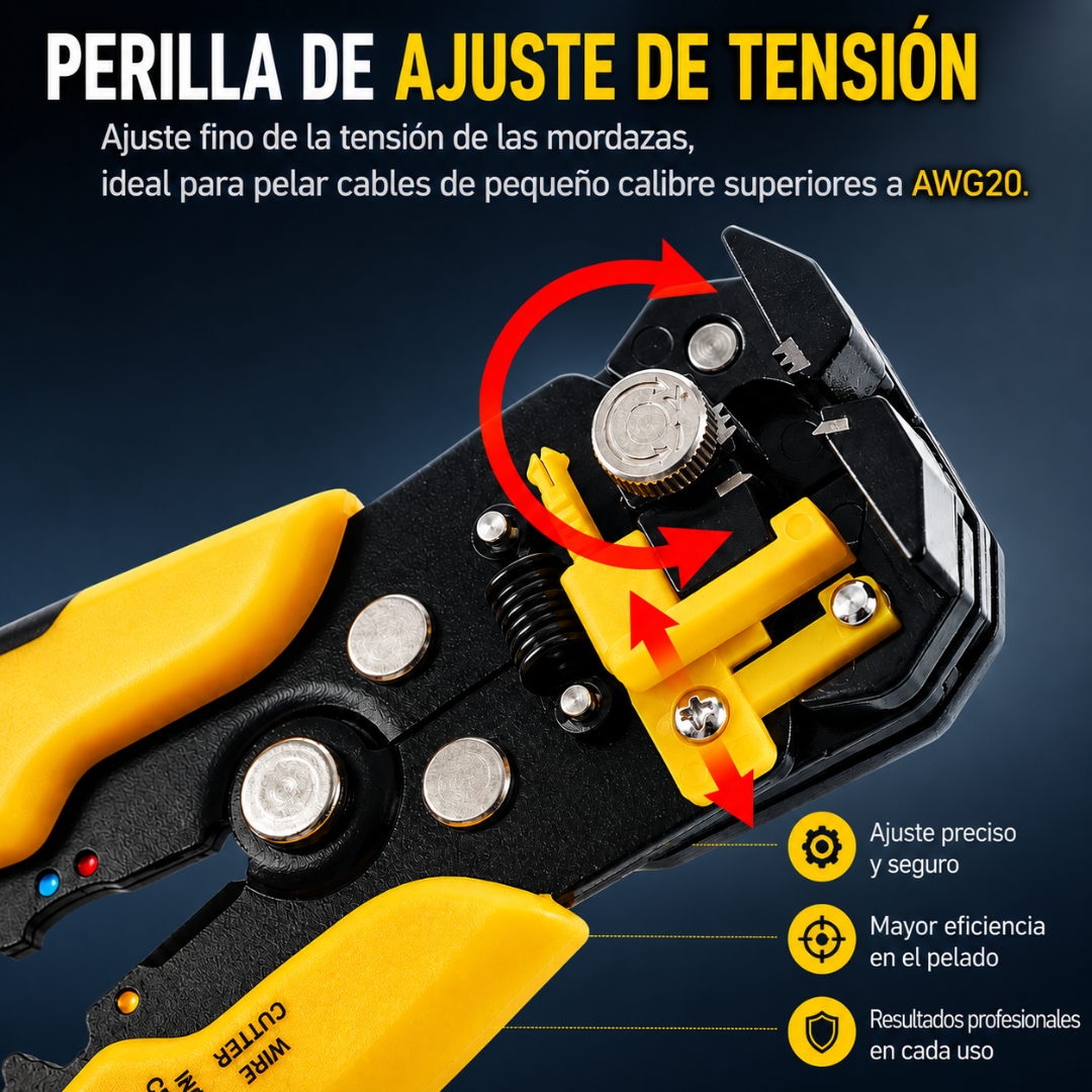 PINZAS PELA CABLES — Pelar, cortar y crimpar con una sola herramienta