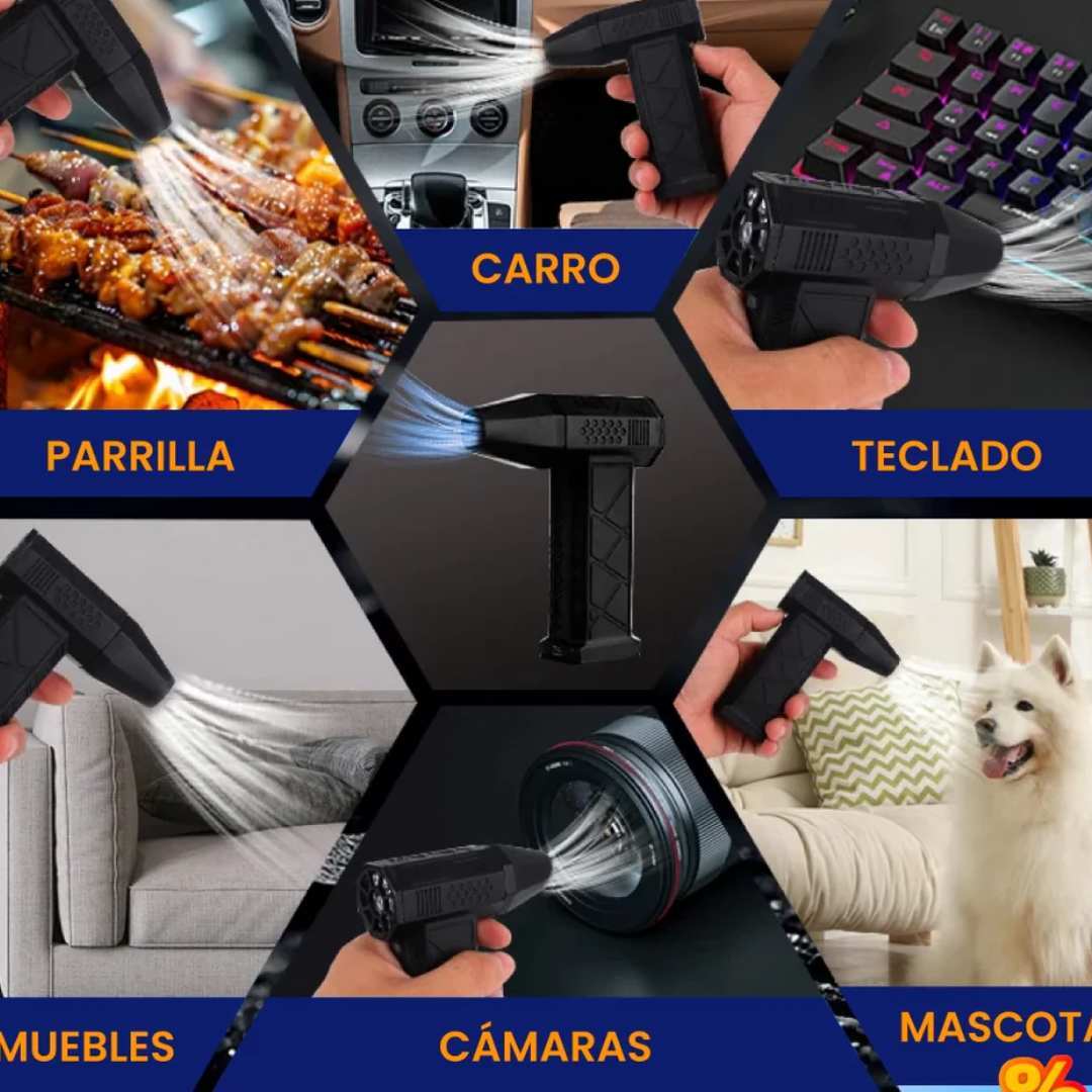 SOPLADOR DE AIRE PORTÁTIL — Limpieza potente con aire a presión sin cables