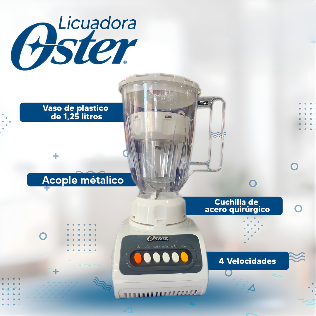 LICUADORA OSTER CLÁSICA – Prepara jugos, batidos y más en segundos sin complicarte