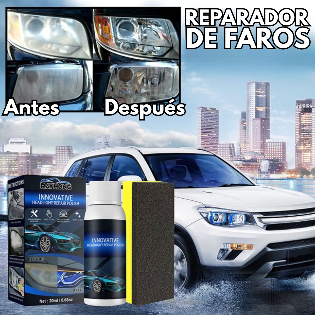 REPARADOR DE FAROS – Claridad restaurada, brillo renovado y conducción más segura en minutos