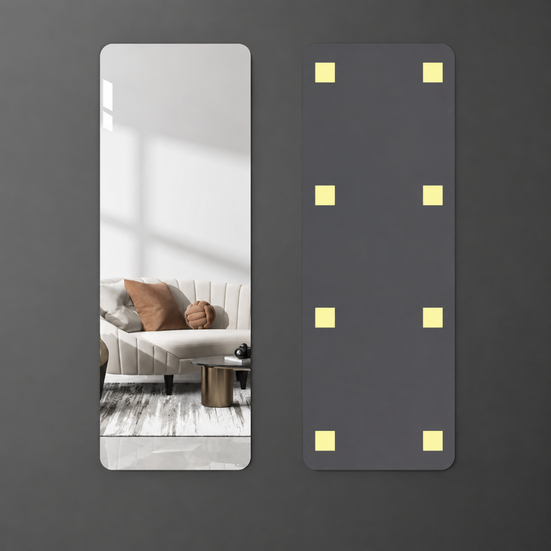 ESPEJO CON DISEÑO FLEXIBLE — Flexible, moderno y fácil de adaptar donde quieras, sin taladro y sin obra