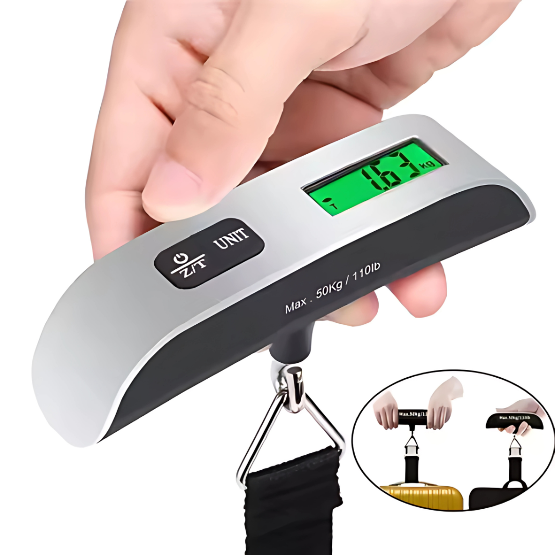 BÁSCULA PARA EQUIPAJE – Viaja sin sorpresas ni sobrepeso en tu maleta