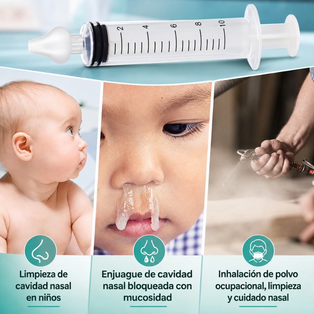 IRRIGADOR NASAL TIPO JERINGA – Respiración infantil más limpia