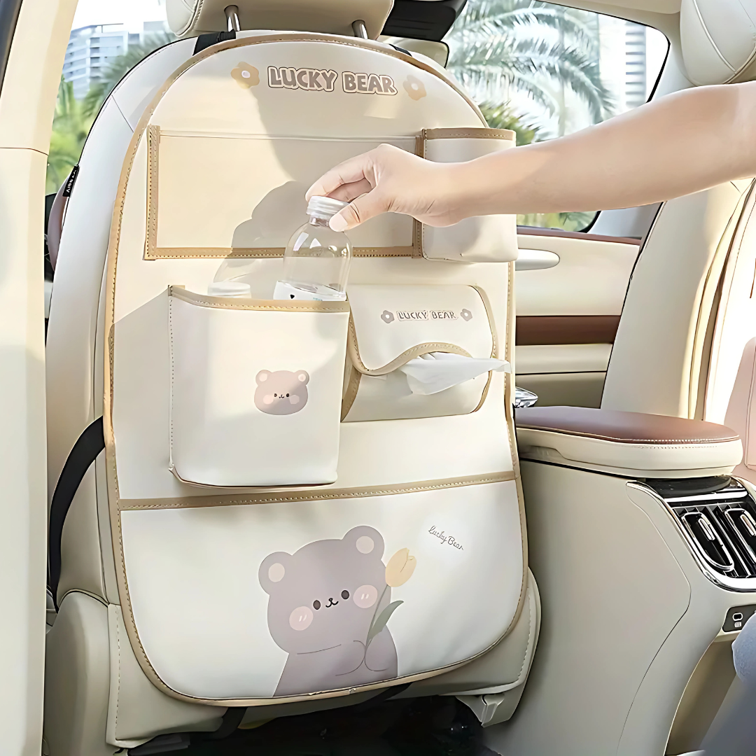 ORGANIZADOR TRASERO PARA ASIENTO DE AUTO – Orden y protección en cada viaje