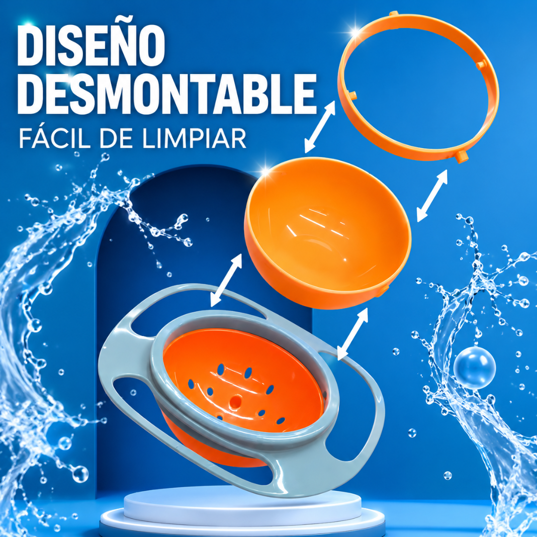 PLATO GIRATORIO 360 – Menos derrames, más independencia al comer