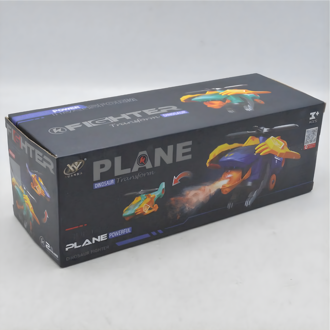 DINOSAURIO TRANSFORMER JUGUETE – 2 en 1: Dinosaurio + Avión, luces, sonido y diversión que cobra vida