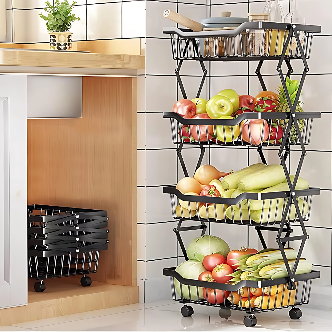 FRUTERO PLEGABLE DE 4 NIVELES – Organización vertical para tu cocina