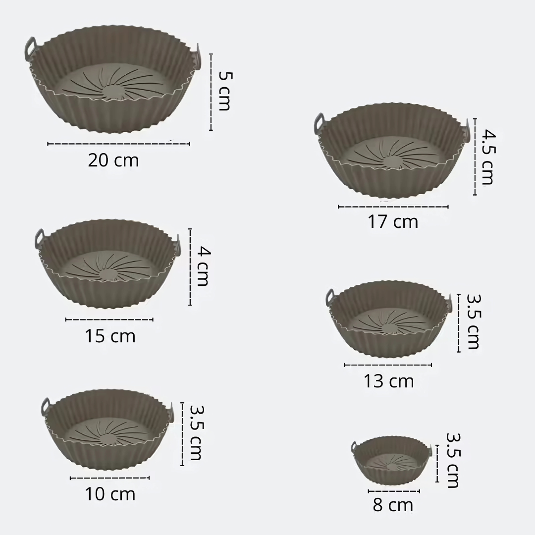 Set de Moldes de Silicona Airfryer x6 – Cocina sin ensuciar y con resultados perfectos