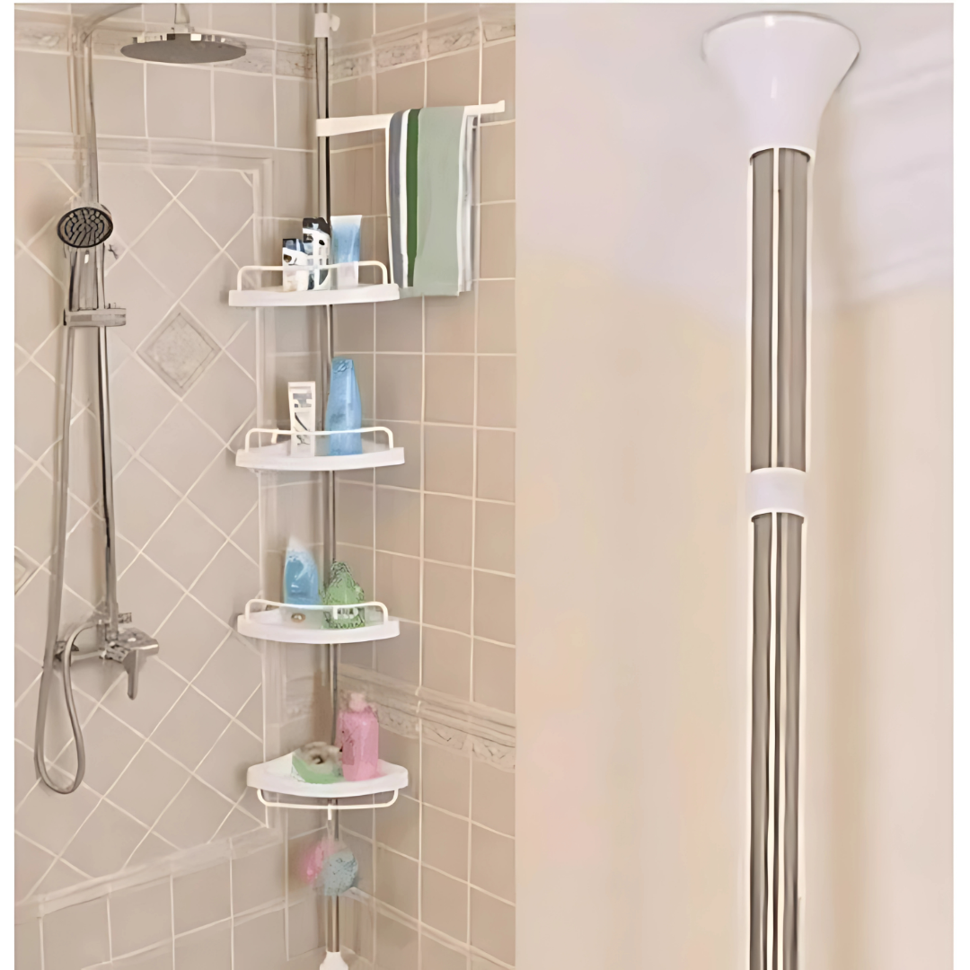 ORGANIZADOR ESQUINERO DE BAÑO – Ahorra espacio y ten todo al alcance