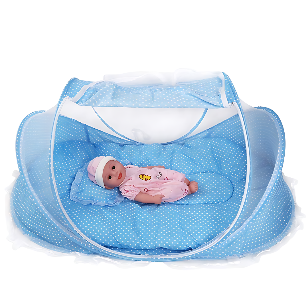 CUNA PORTÁTIL CON MALLA Y COLCHÓN PLEGABLE – Comodidad y seguridad para tu bebé