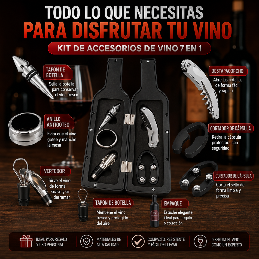 SET ACCESORIOS DE VINO – Sirve y conserva mejor