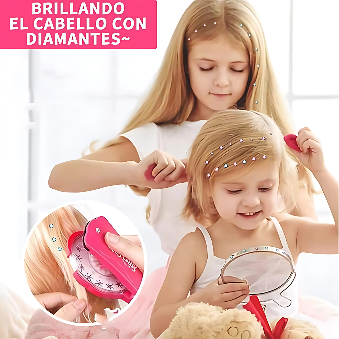 ENGRAPADORA DE BRILLOS (JUEGO DE GEMAS PARA CABELLO) – Decora tu cabello en segundos y brilla con estilo