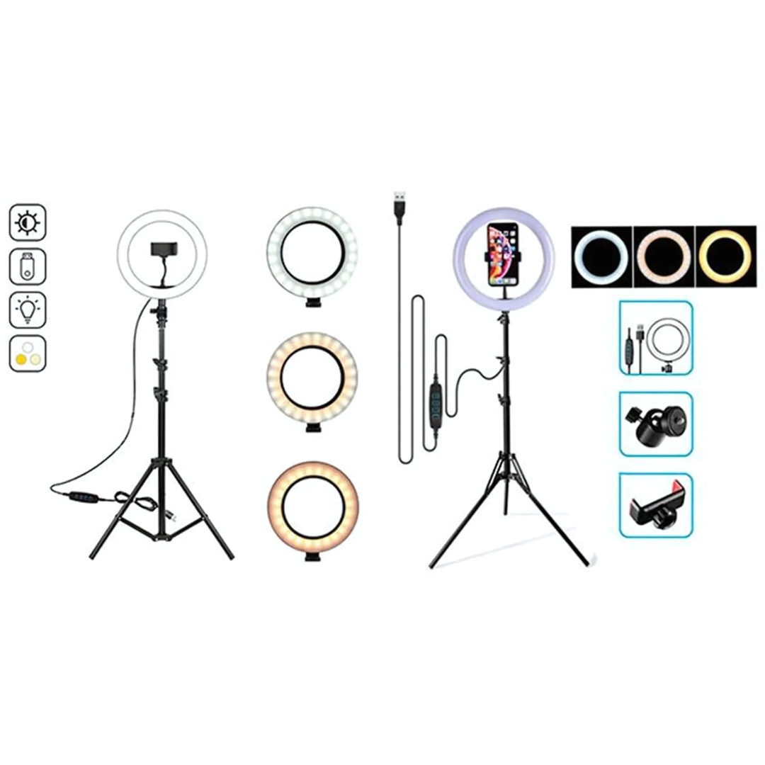 ARO LUZ LED + TRÍPODE (2 METROS) – Ilumina tus videos y fotos como un profesional