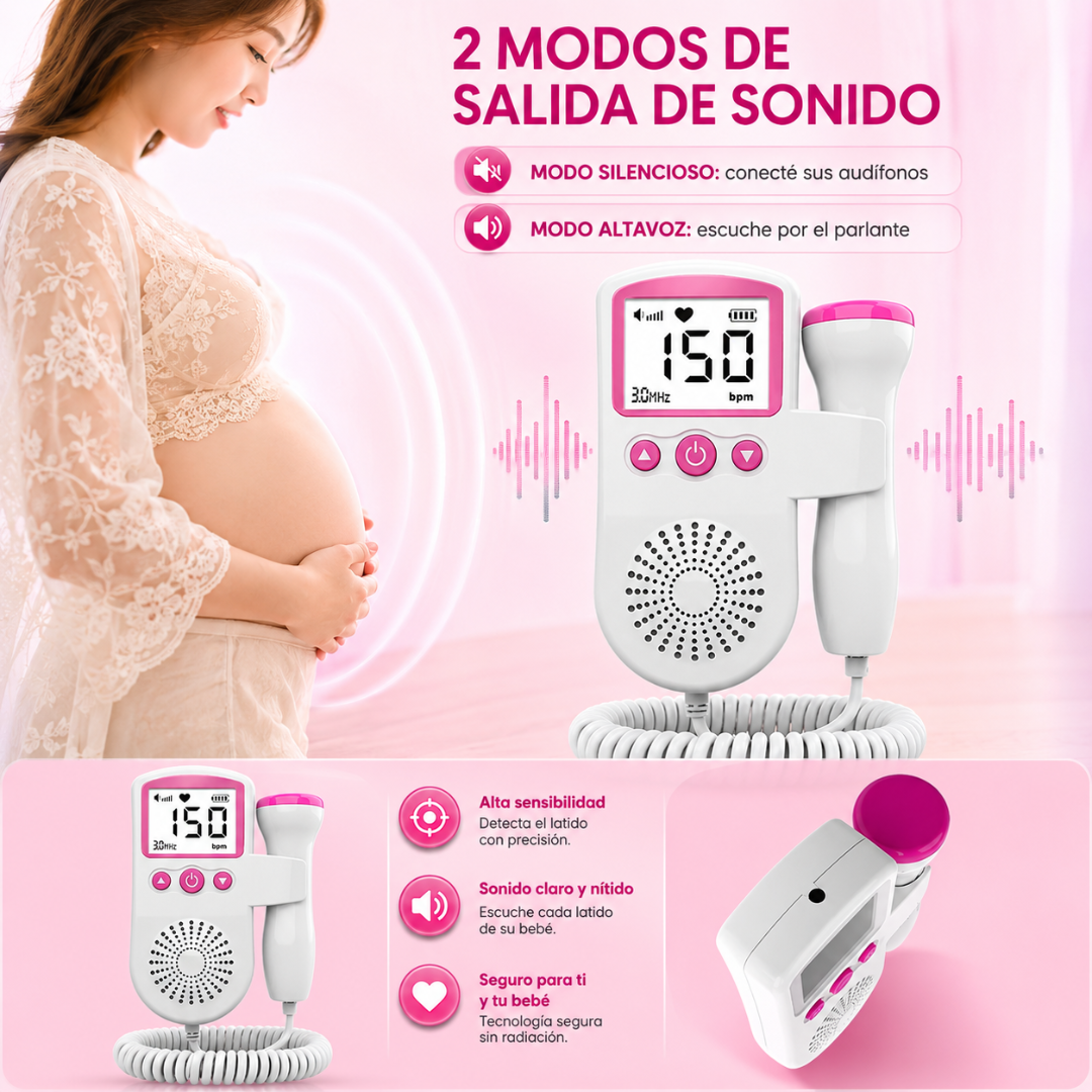 DOPPLER FETAL – Escucha los latidos de tu bebé y conecta con su vida desde casa