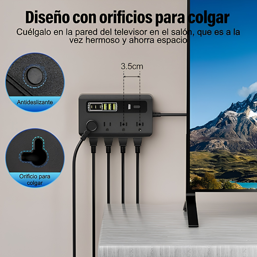 MULTIPLICADOR DE CONTACTOS NIFLO CON USB — Más conexiones, menos complicaciones
