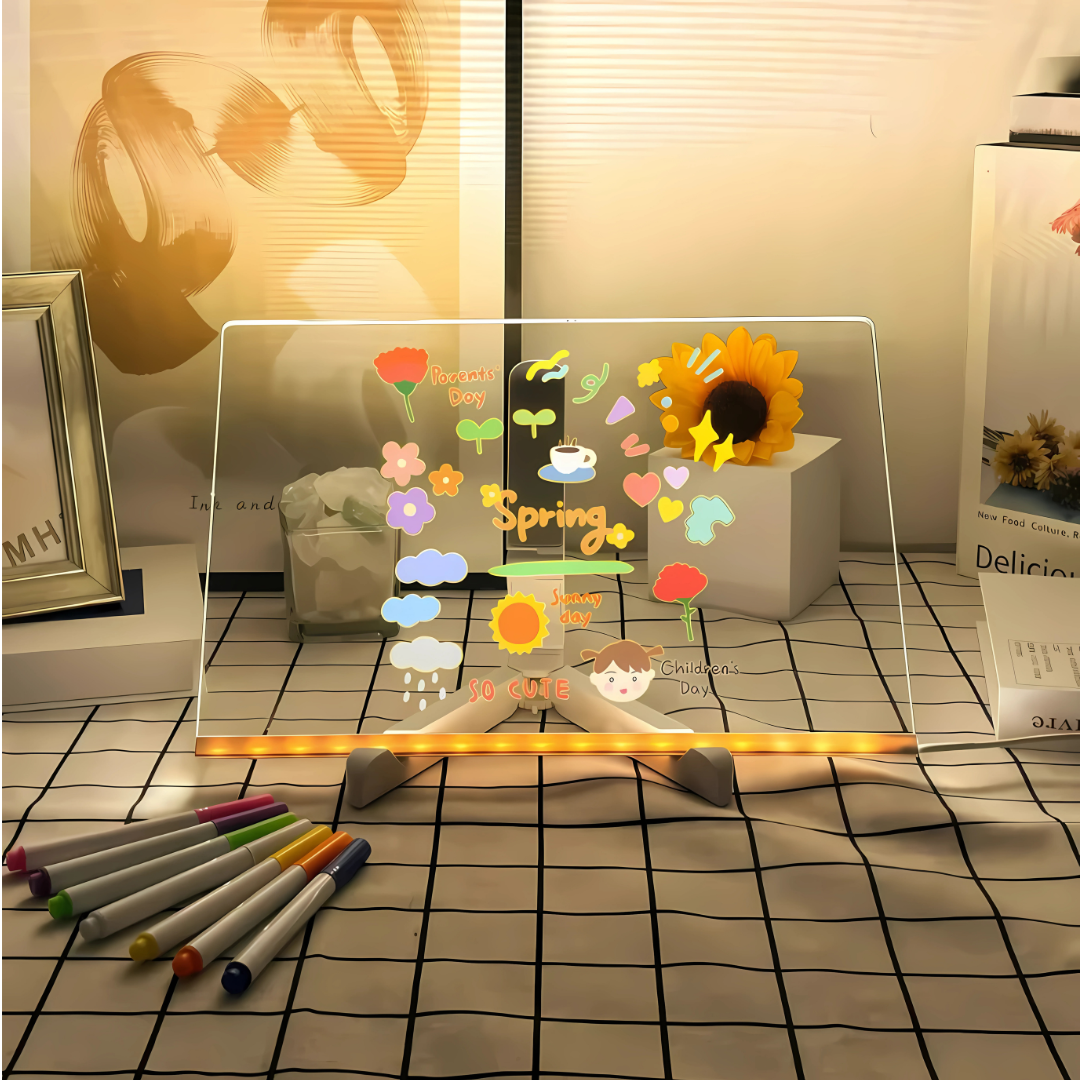 Pizarra LED Luminosa – Dibuja, escribe y brilla con creatividad infinita