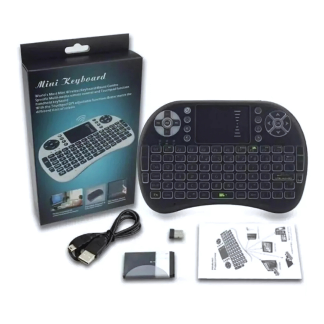 MINI TECLADO INALÁMBRICO BACKLIT – Control total para tu TV o PC desde el sofá