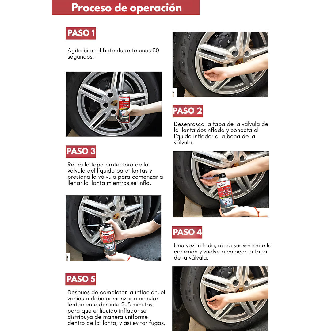 SPRAY PARA PINCHAZOS – Repara tu llanta en minutos, sin herramientas ni esfuerzo