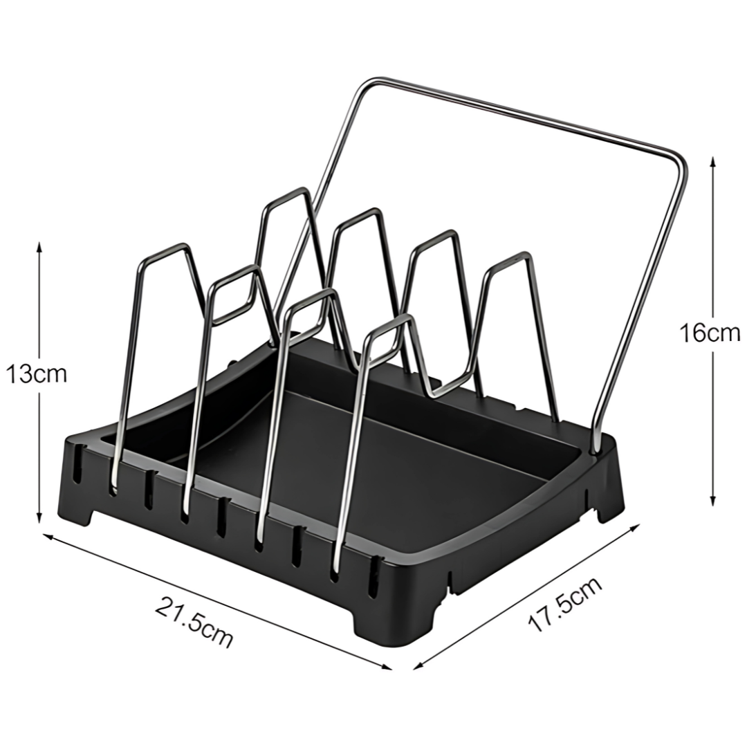 ORGANIZADOR DE TAPADERAS Y SARTENES – Orden vertical y práctico para tu cocina