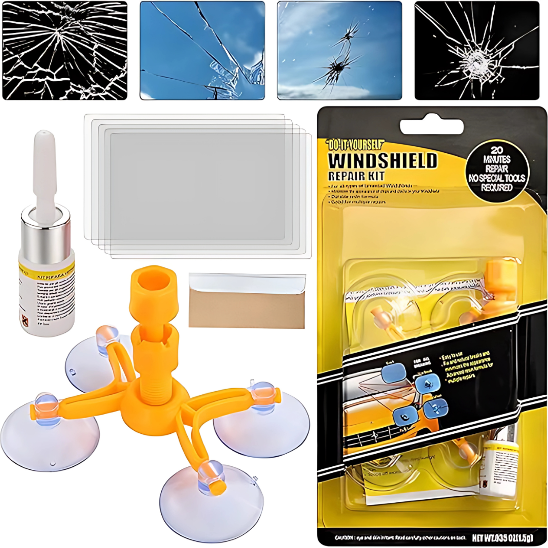 KIT REPARADOR DE VIDRIOS – Repara grietas y astillas sin ir al taller