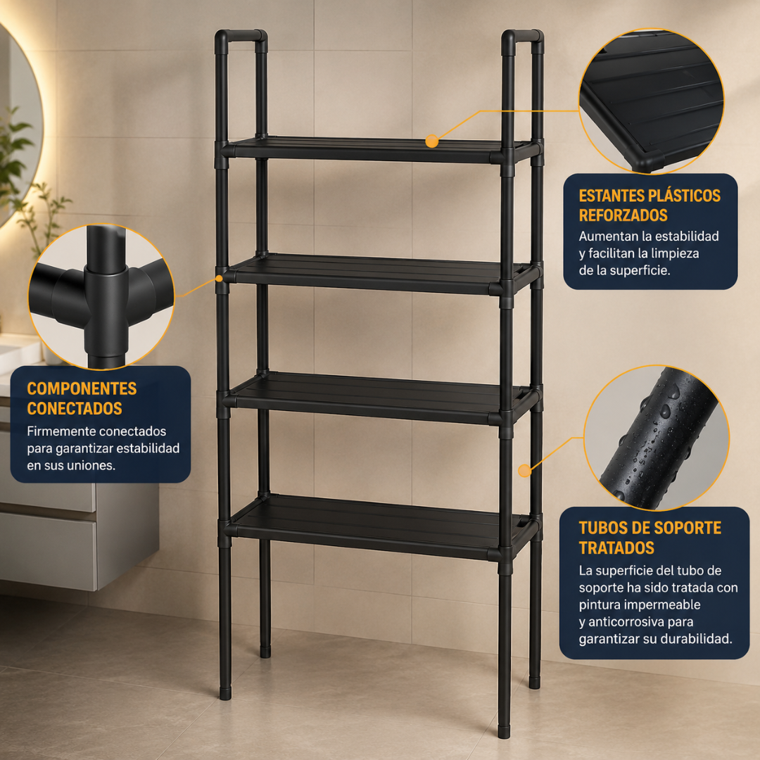 ORGANIZADOR DE BAÑO – Más espacio sobre el inodoro