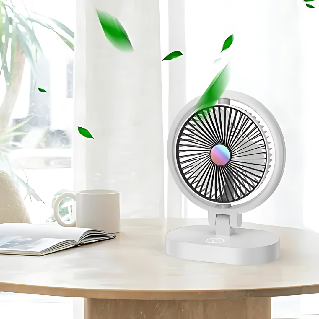 VENTILADOR DE ESCRITORIO – Frescura portátil en cualquier momento
