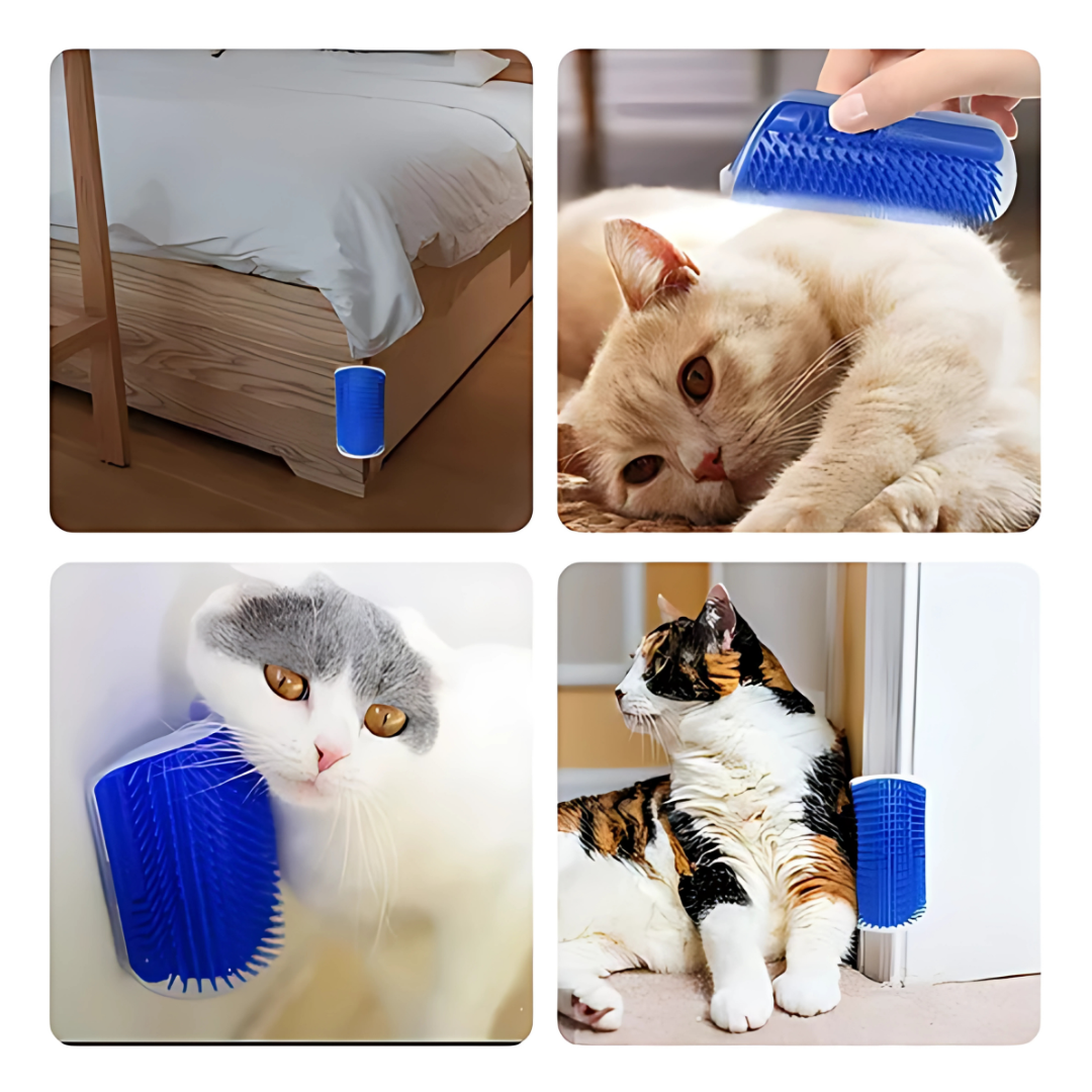 CEPILLO RASCADOR GATO (PACK DE 2) – Relaja, masajea y elimina el pelo suelto
