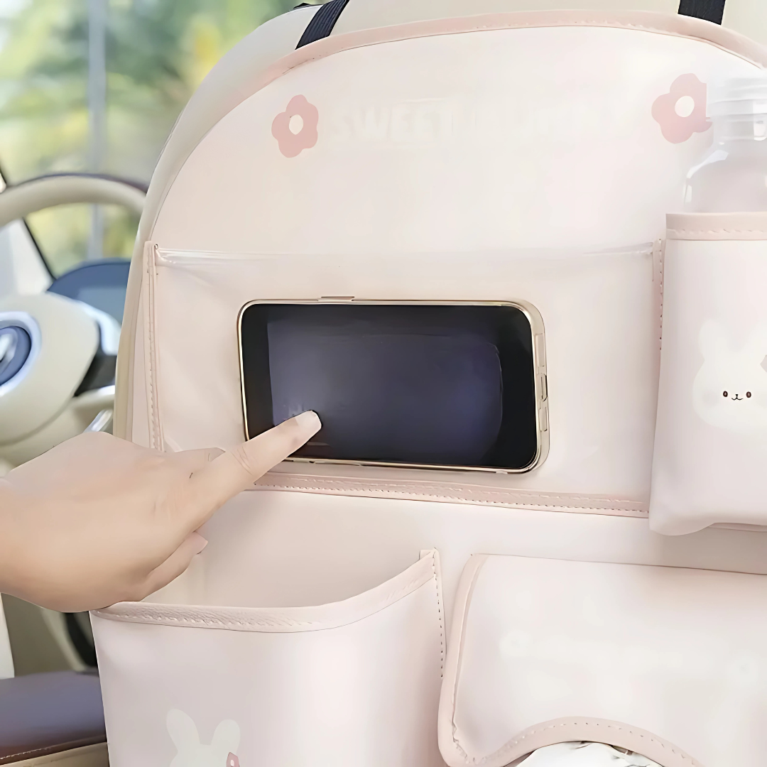 ORGANIZADOR TRASERO PARA ASIENTO DE AUTO – Orden y protección en cada viaje