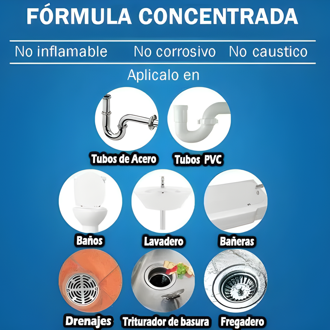 POLVO DESTAPA CAÑOS – Potencia extrema para eliminar obstrucciones