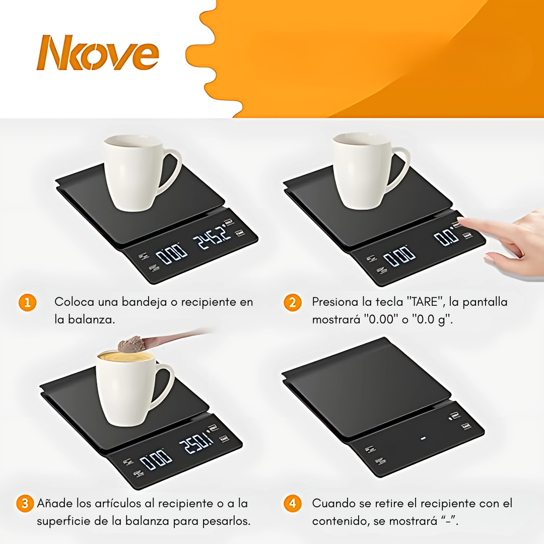PESA GRAMERA CON TEMPORIZADOR – Precisión para tu cocina y café