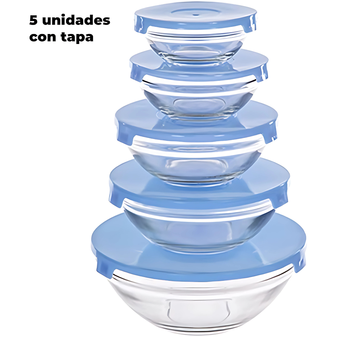 JUEGO DE 5 TAZONES PARA COCINA – Organiza, guarda y sirve con estilo