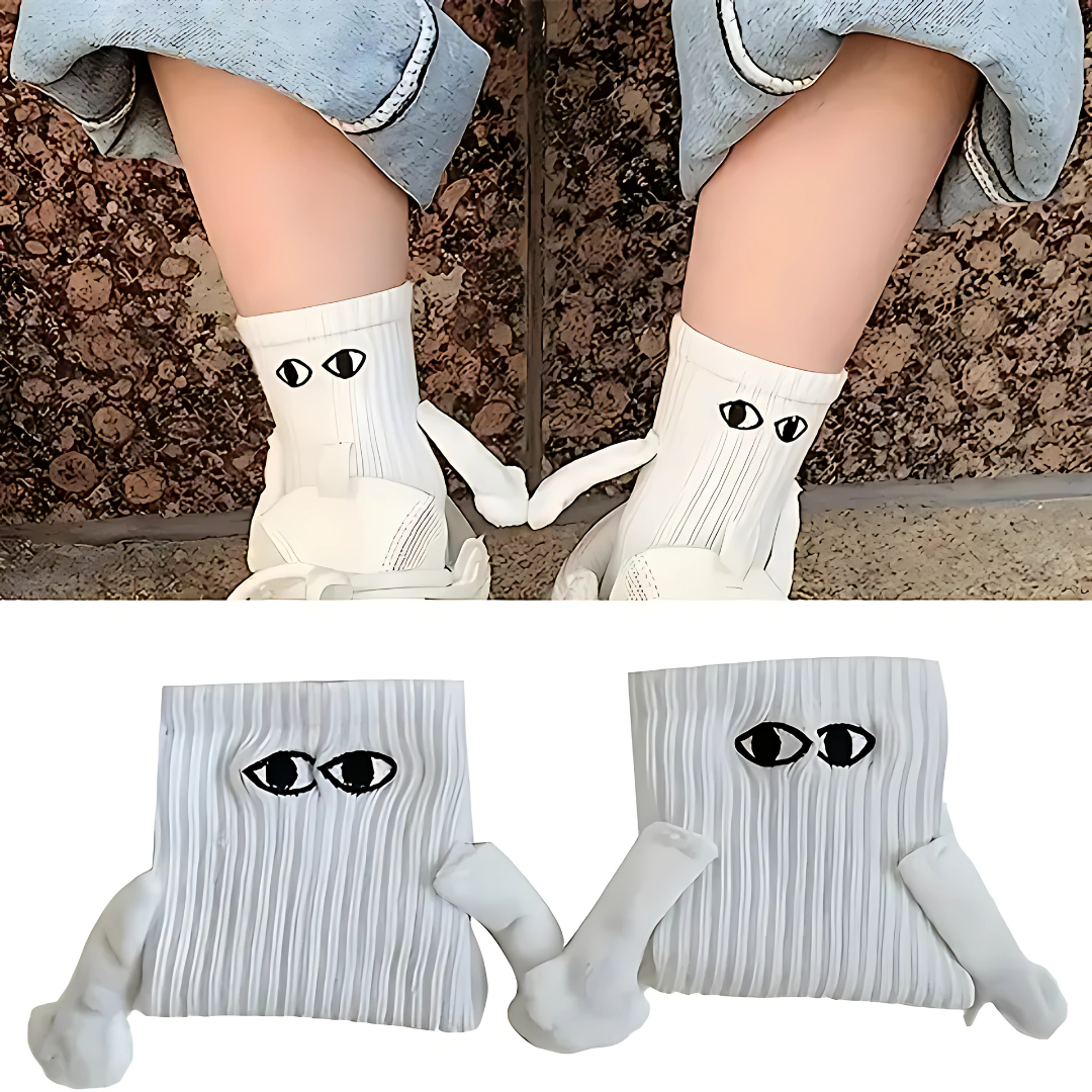 Set de 6 Pares de Calcetas con Imán (3 Negras y 3 Blancas) – Conexión y diversión en cada paso