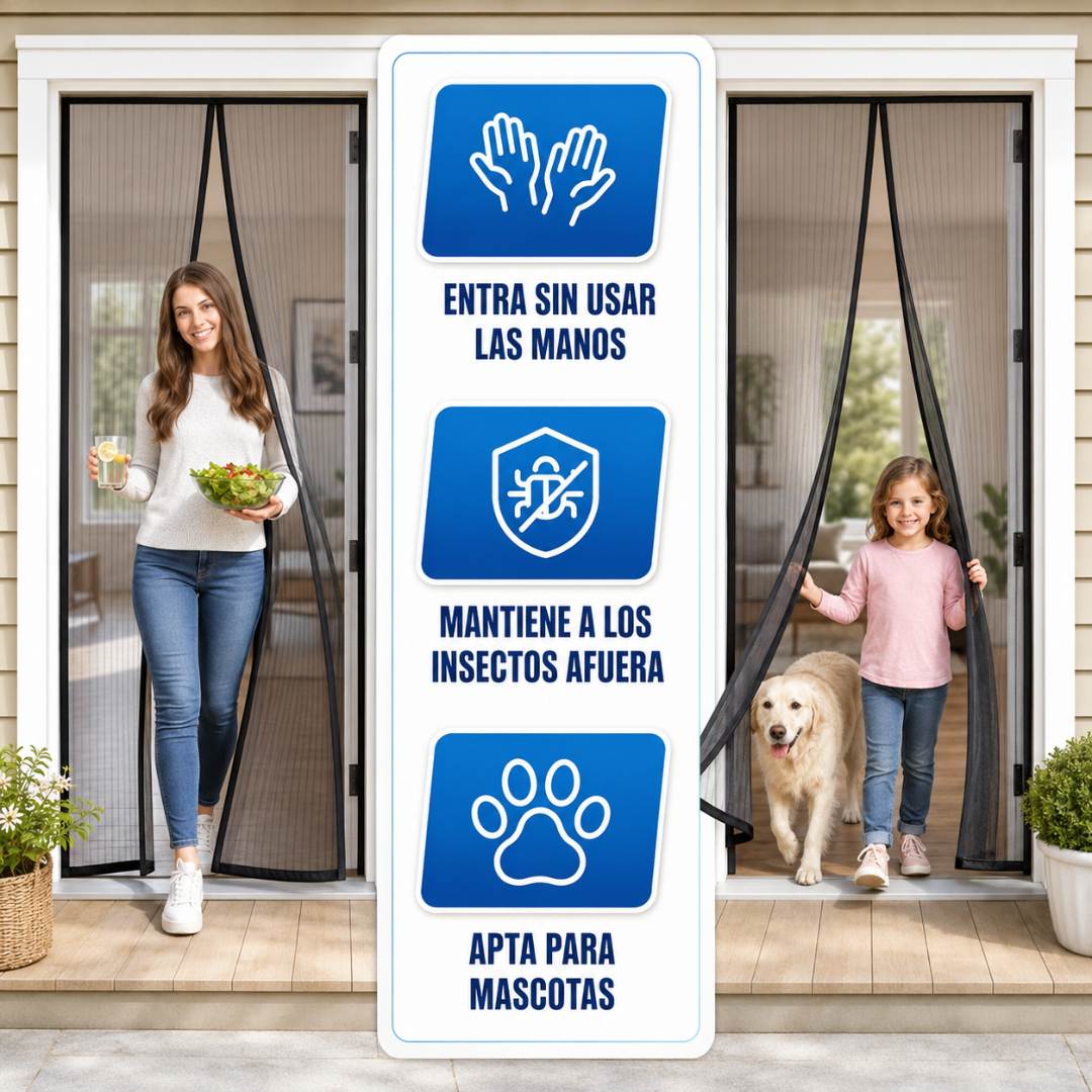 CORTINA MOSQUITERA MAGNÉTICA – Protección para tus hijos, hogar libre de mosquitos y tranquilidad diaria