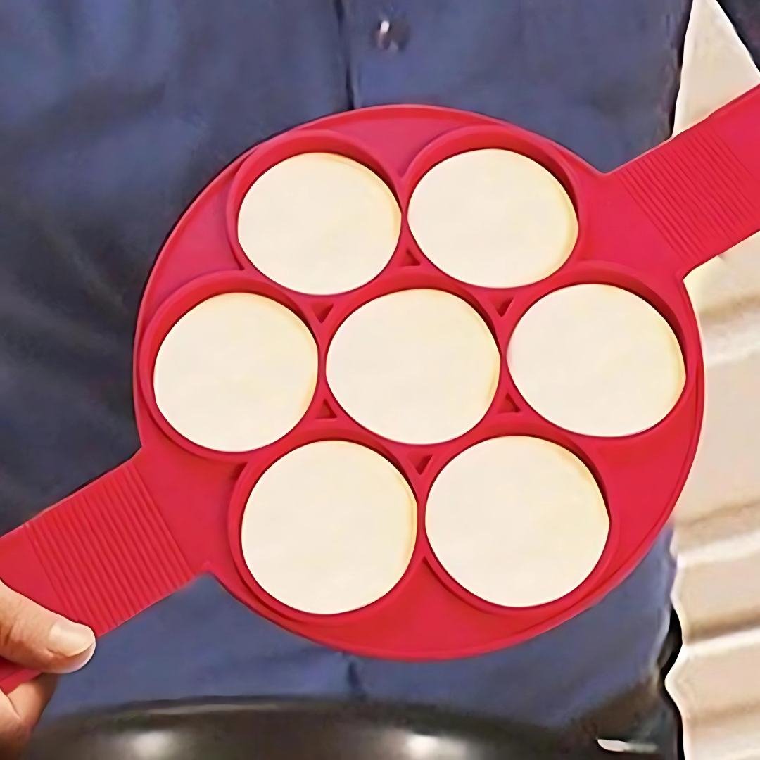 MOLDE DE SILICÓN PARA PANQUEQUES – ROJO – Haz panqueques perfectos sin esfuerzo