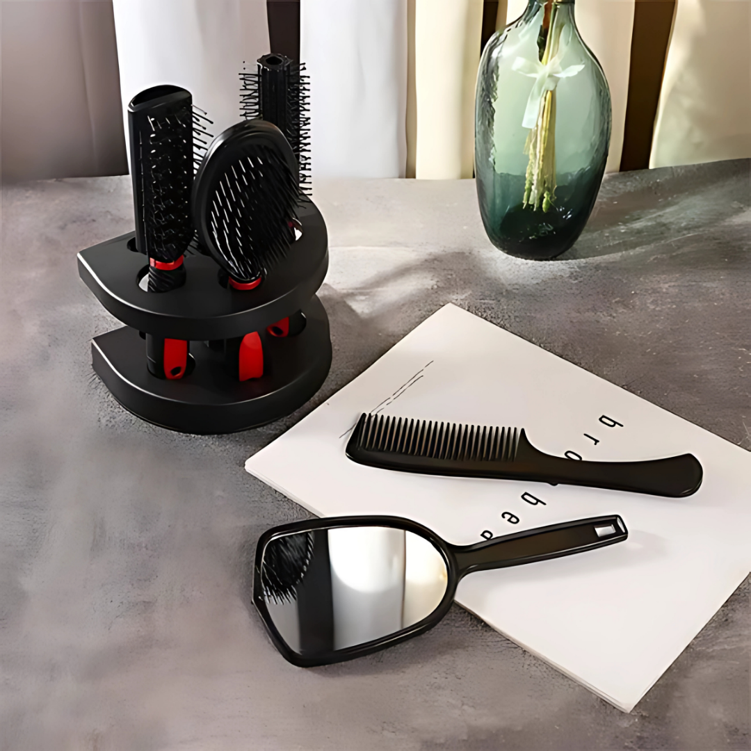 SET DE PEINES, CEPILLOS Y ESPEJO – Todo lo que necesitas para cuidar tu cabello en un solo kit