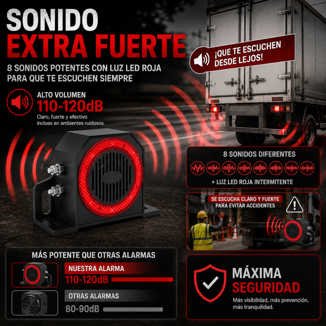ALARMA DE RETROCESO – Alerta sonora para maniobras