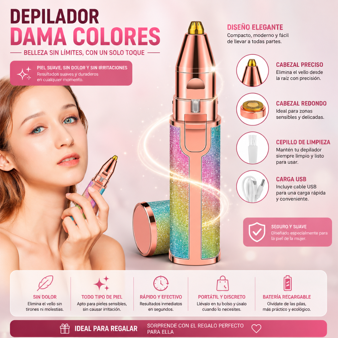 DEPILADOR DAMA COLORES – Depilación facial práctica, precisa y sin complicaciones