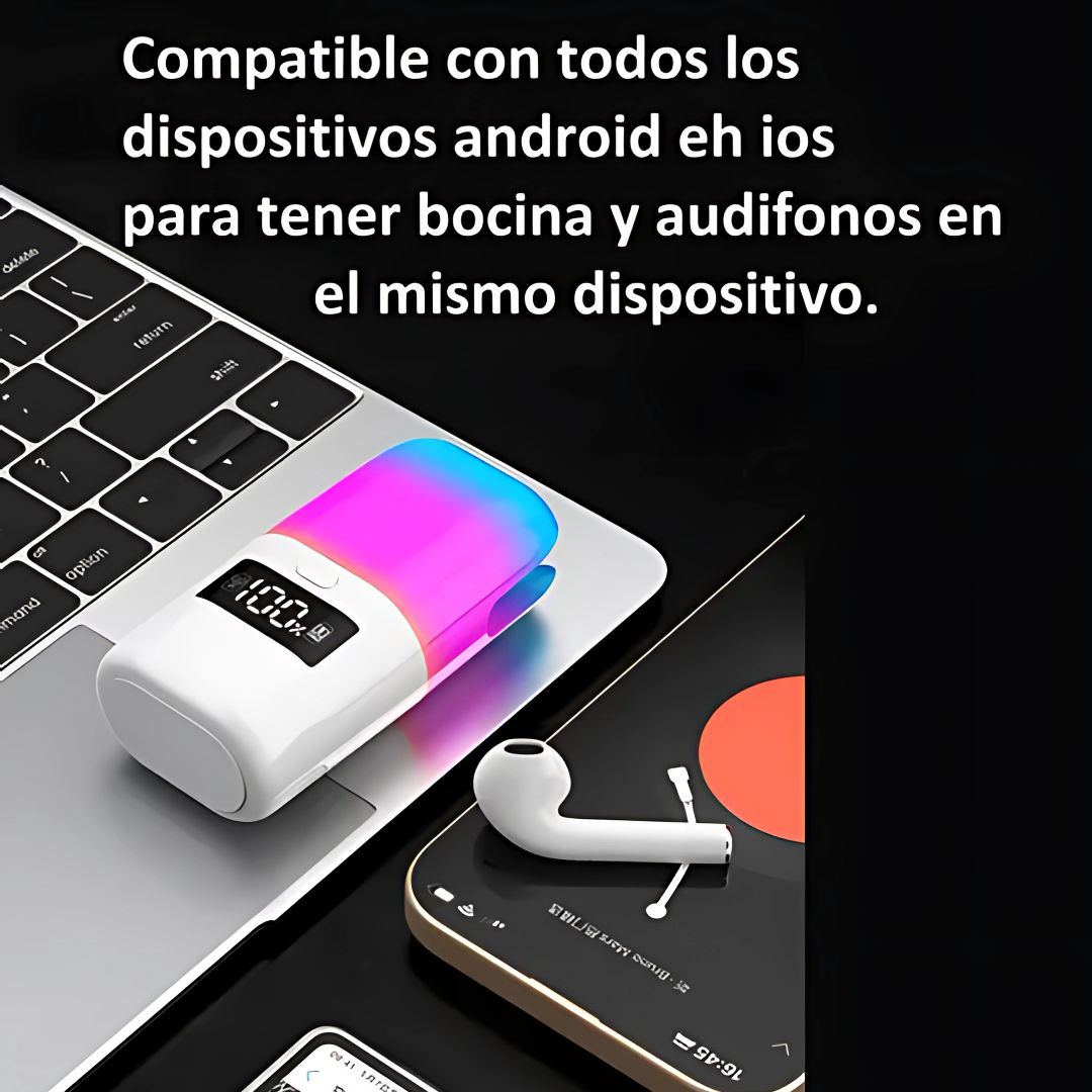 AUDÍFONO INALÁMBRICO 3 EN 1 BLANCO (865) – Música, llamadas y control total en un solo toque
