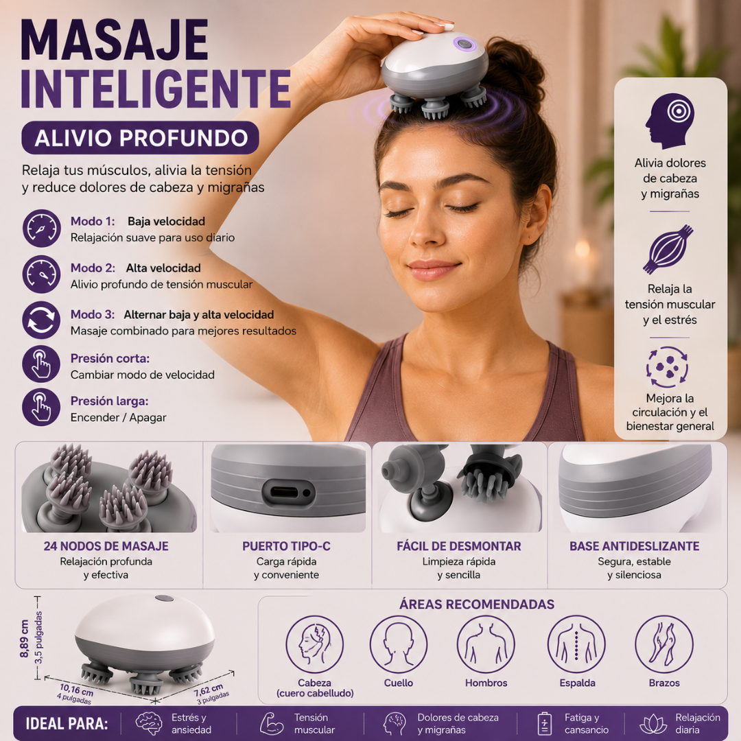 SMART SCALP MASSAGER – Alivio para cabeza y cuero cabelludo