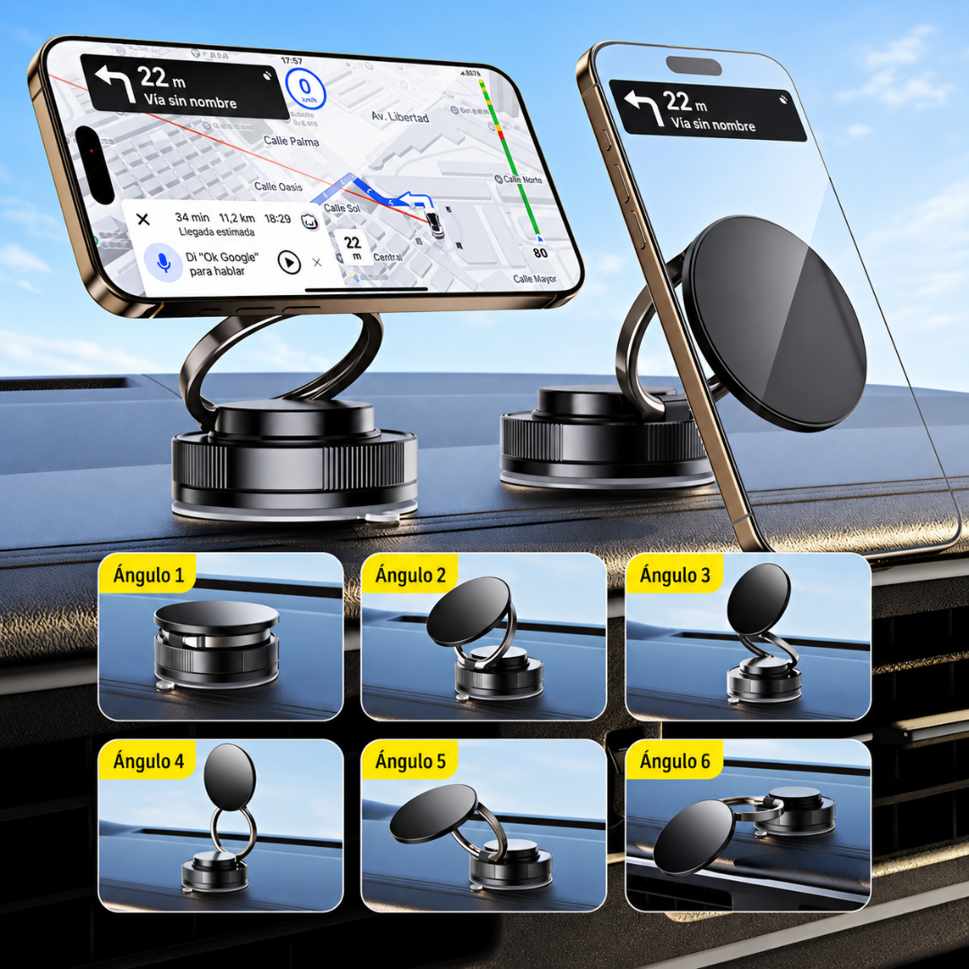 SOPORTE DE TELÉFONO MAGNÉTICO – Celular firme, visible y siempre a mano en cualquier lugar