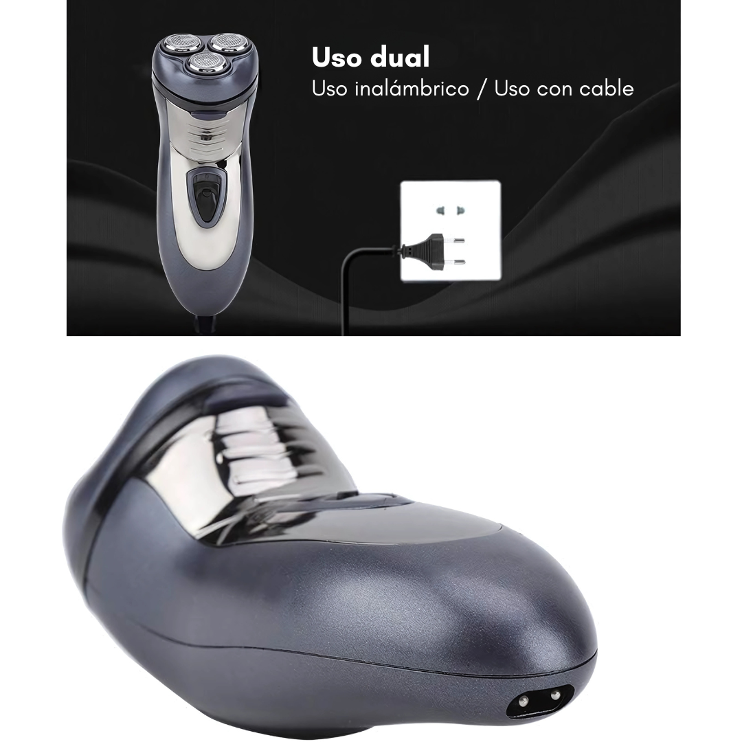 AFEITADORA 3 CABEZALES RECARGABLE USB – Afeitado rápido, suave y sin irritación