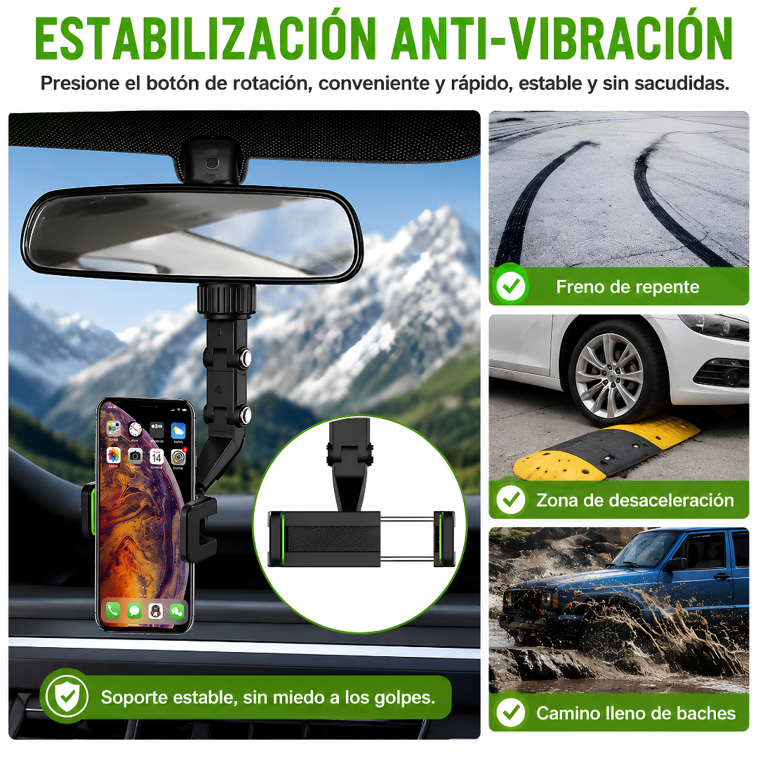 SOPORTE PARA CELULAR RETROVISOR – Manejo visible y seguro