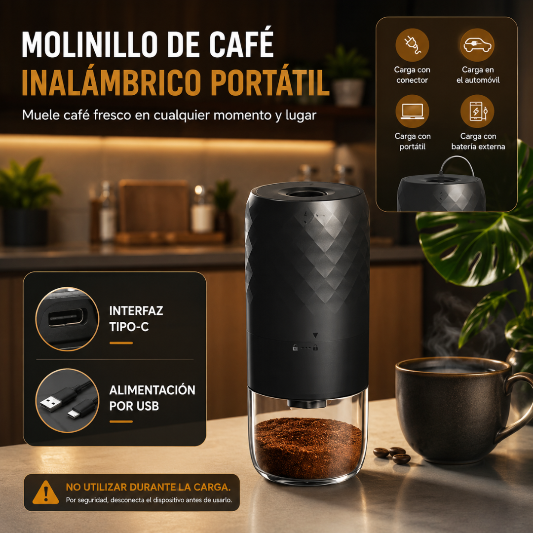 MOLINILLO DE CAFÉ INALÁMBRICO – Molienda fresca a tu gusto
