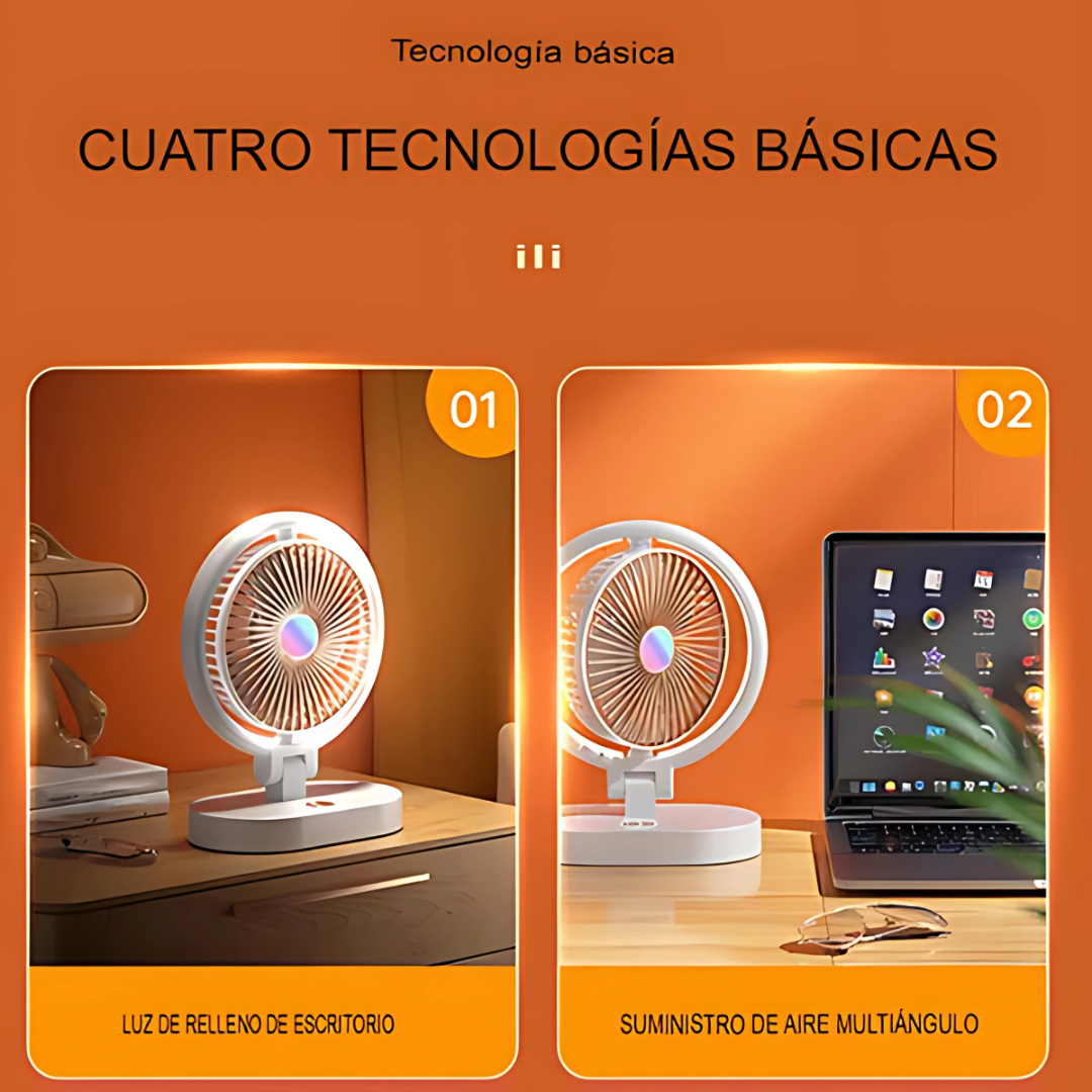 VENTILADOR DE ESCRITORIO – Frescura portátil en cualquier momento