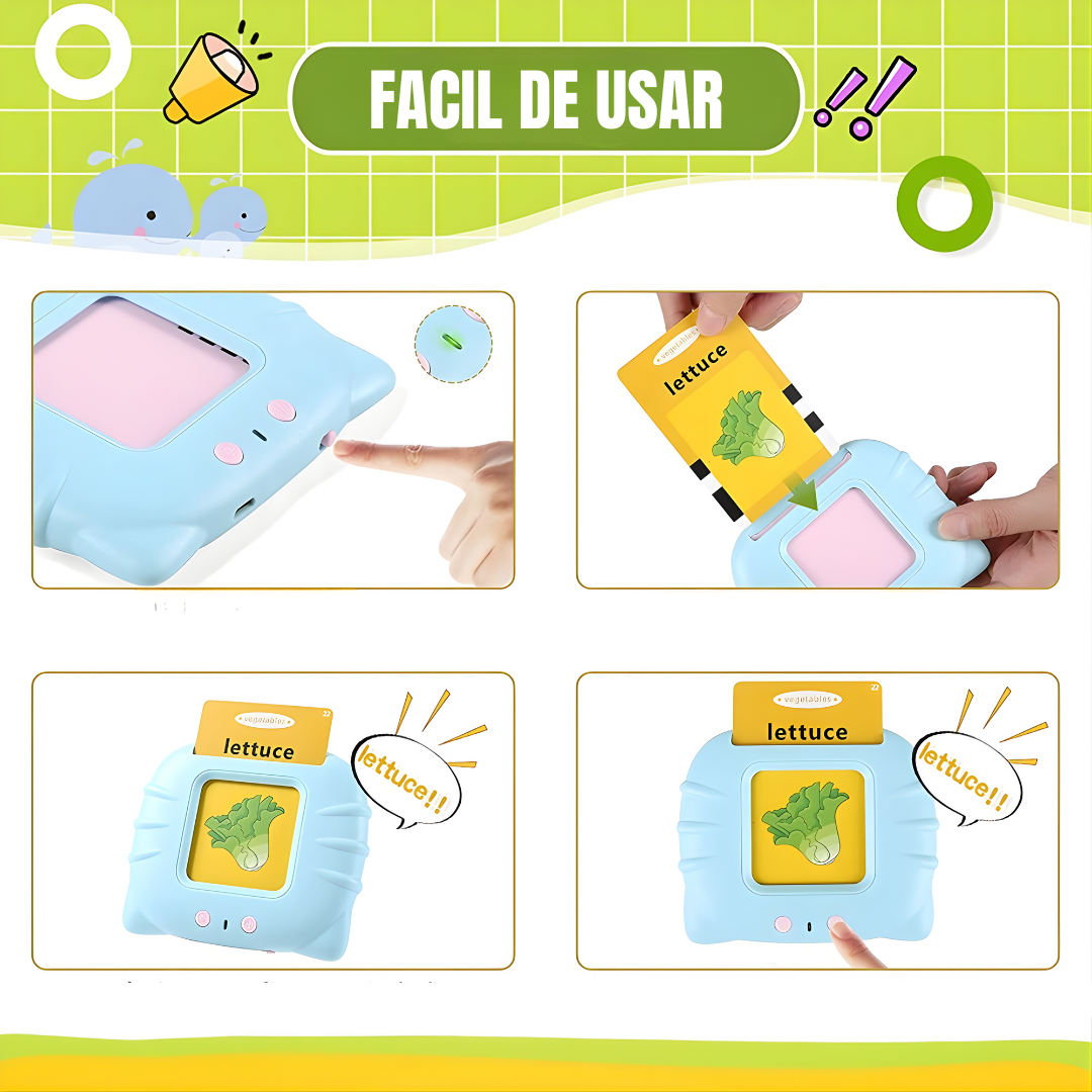 LECTOR DE TARJETAS INTERACTIVO PARA EDUCACIÓN TEMPRANA – Aprende jugando, estimula la mente y desarrolla habilidades desde pequeños