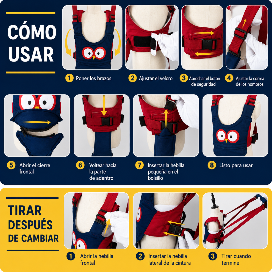 ARNÉS DE SEGURIDAD PARA CAMINAR – Más confianza en sus primeros pasos, sin interferir en su aprendizaje