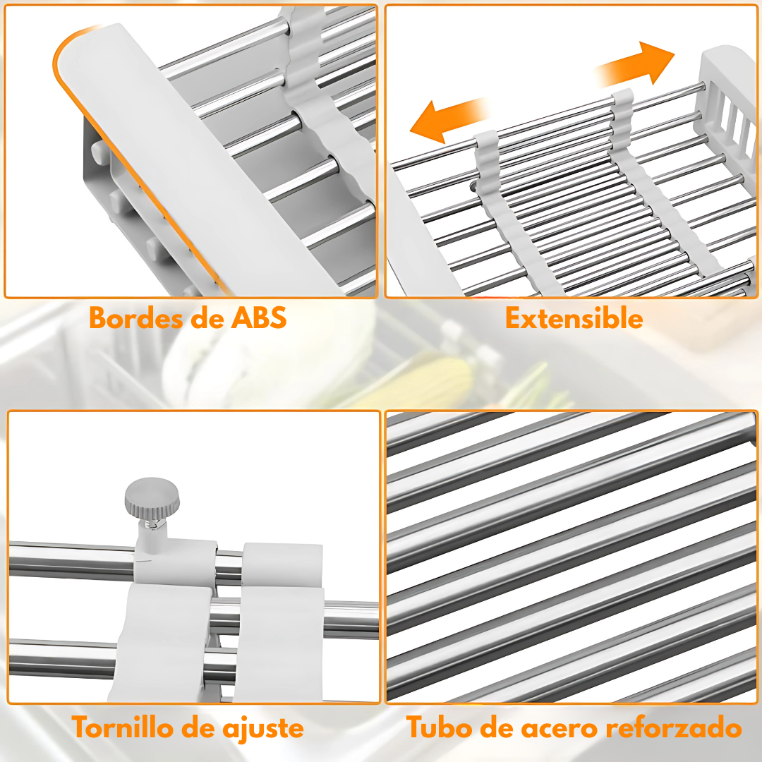ESCURRIDOR EXPANSIBLE – Más espacio y comodidad para lavar y escurrir en tu cocina