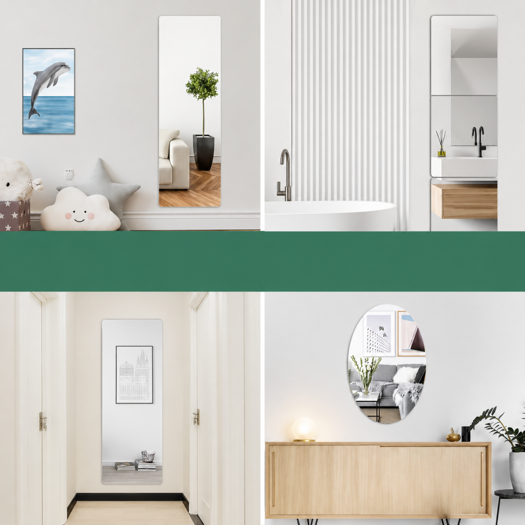 ESPEJO CON DISEÑO FLEXIBLE — Flexible, moderno y fácil de adaptar donde quieras, sin taladro y sin obra