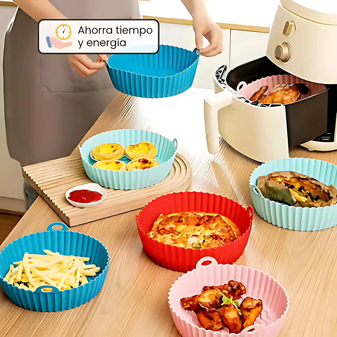 Set de Moldes de Silicona Airfryer x6 – Cocina sin ensuciar y con resultados perfectos